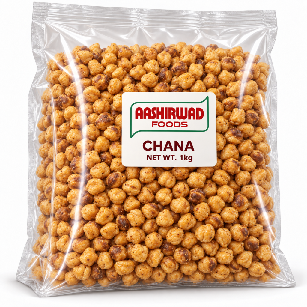Aashirwad Foods Chana 1kg transparent pouch mockup